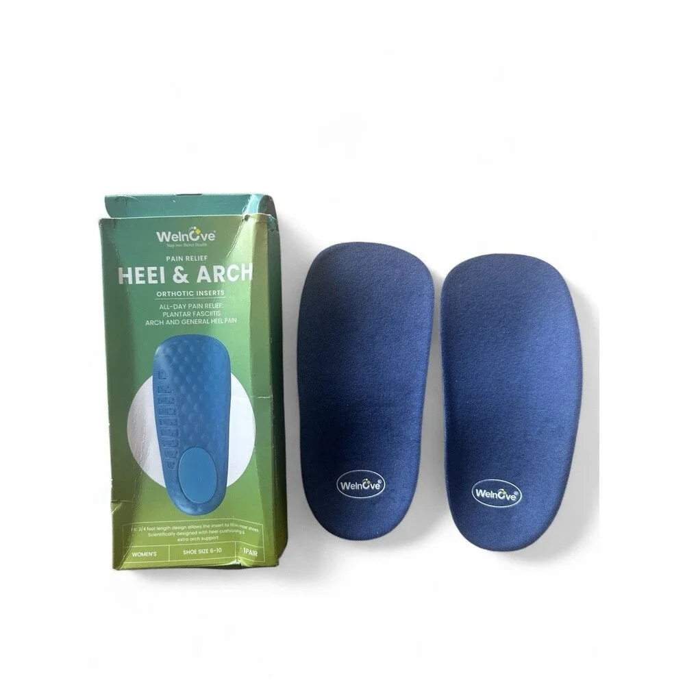 Welnove Pain Relief Heel & Arch Orthotic Inserts Plantar Fasciitis Women's 6-10
